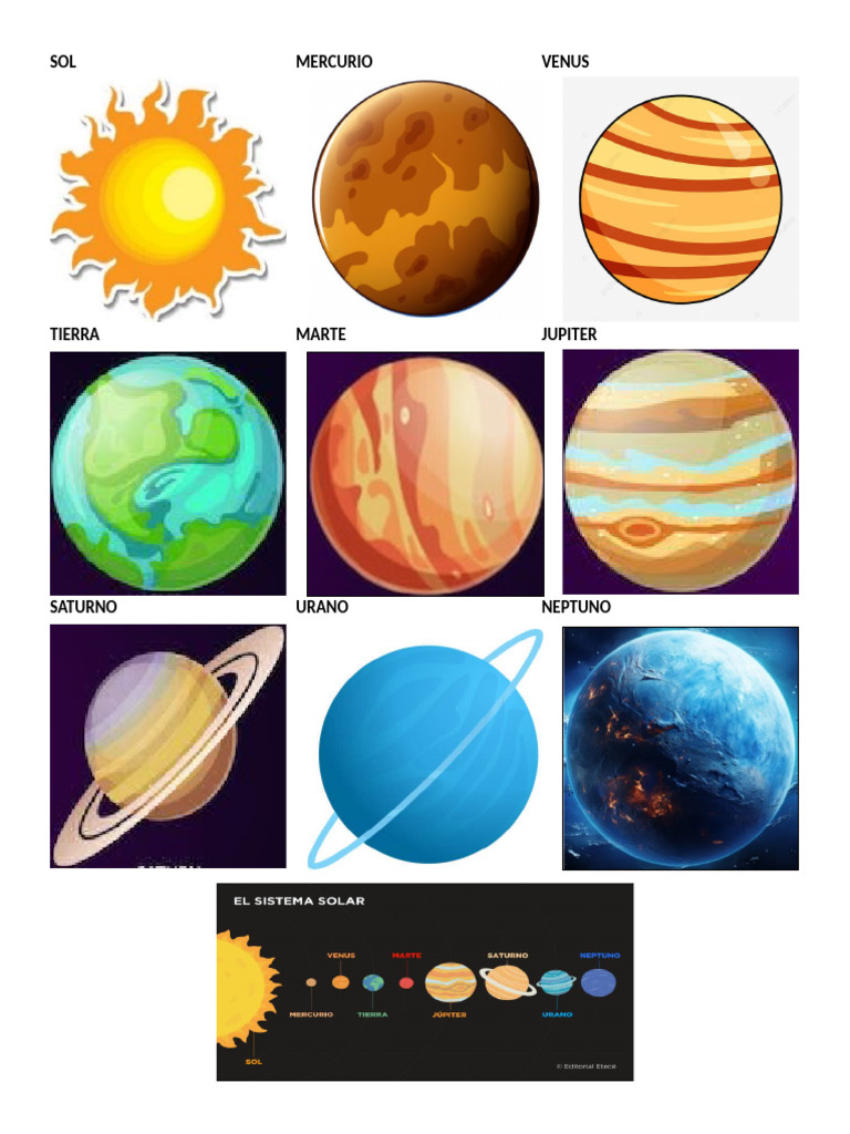 Sistema Solar de Los Planetas Separados | PDF