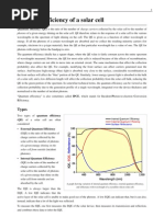 Quantum Efficiency of Solar Cell