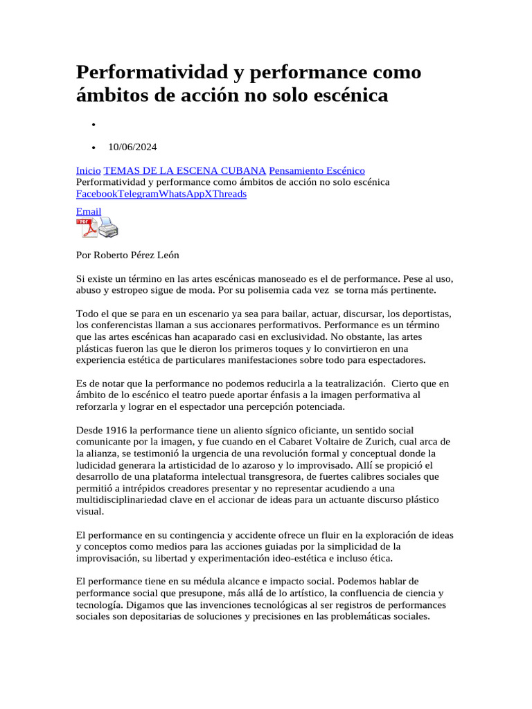 Performatividad y performance en acción | PDF | Arte de performance
