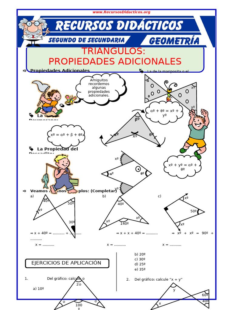 Propiedades Adicionales de Los Triangulos para Segundo de Secundaria 1 ...
