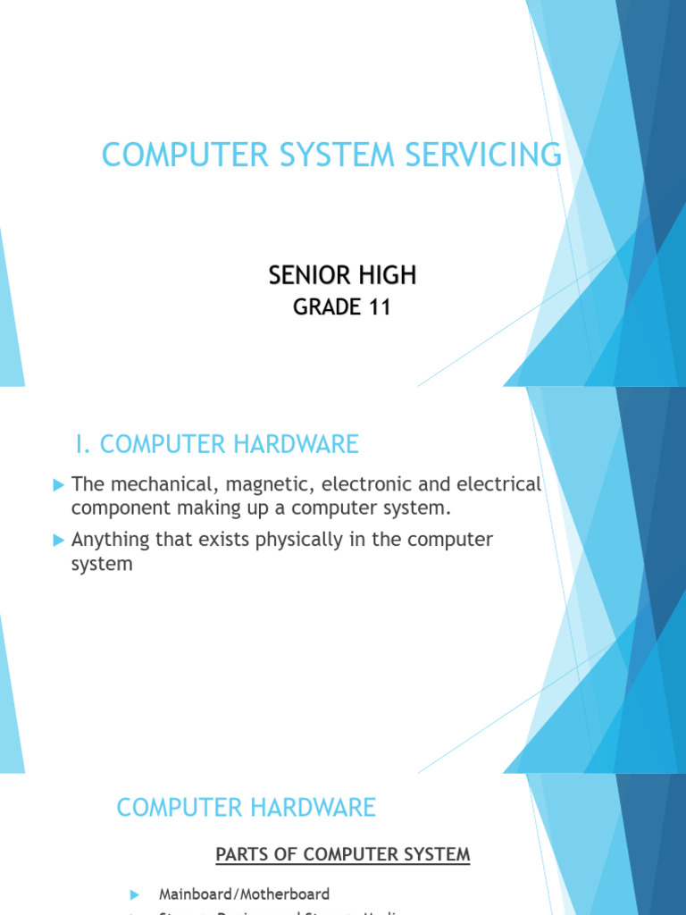 Computer Hardware Basics for Grade 11 | PDF | Random Access Memory ...