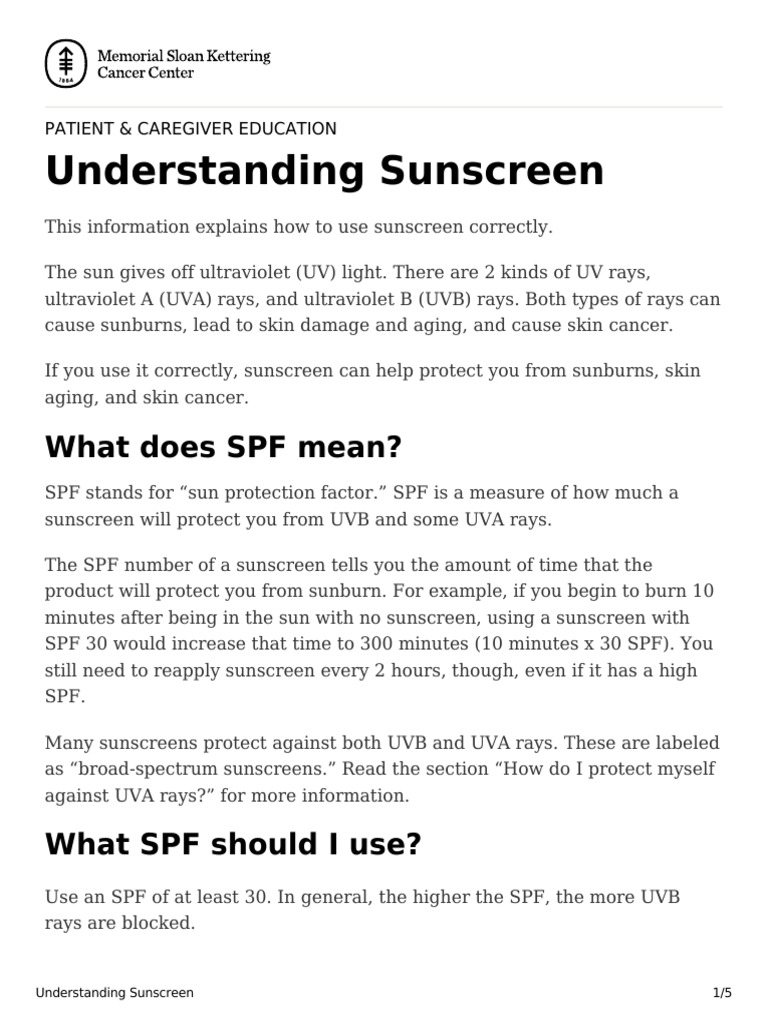 understanding sunscreen | PDF | Sunscreen | Ultraviolet