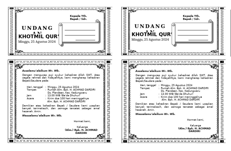 Undangan Selamatan | PDF