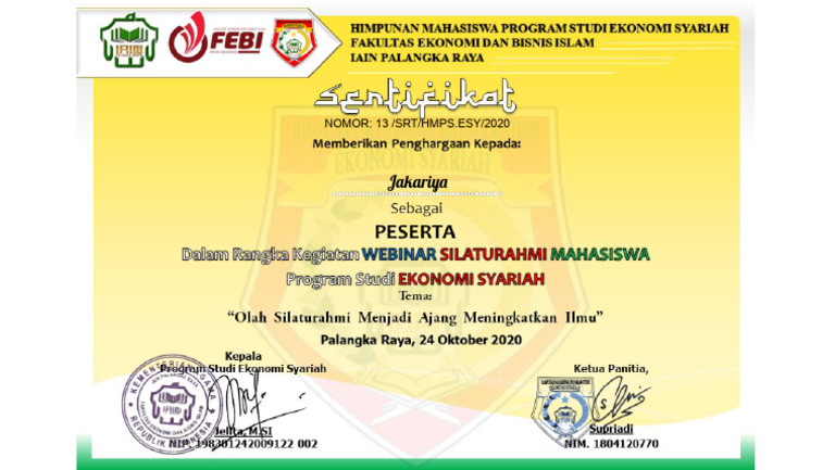 Sertifikat Jakariya Pdf