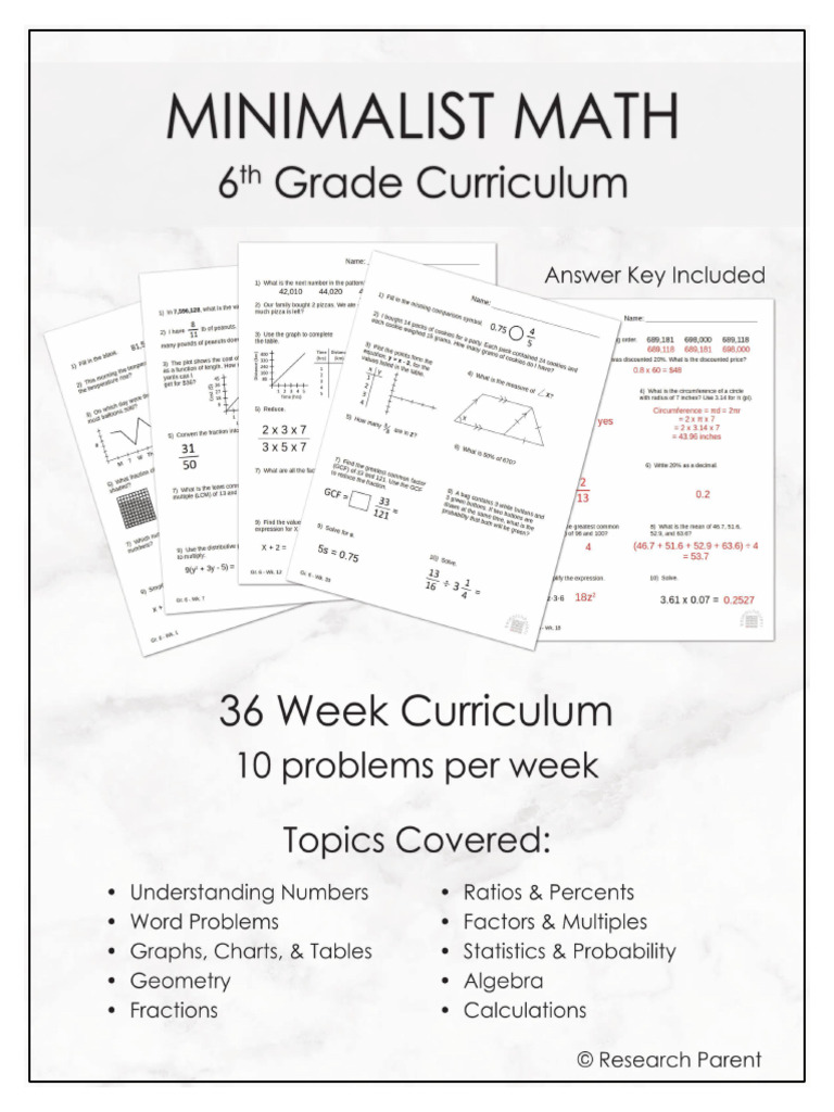 6th Grade Math Curriculum Guide | PDF | Ratio | Numbers