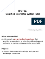 Brief On Qualified Internship System (QIS) : February 15, 2011