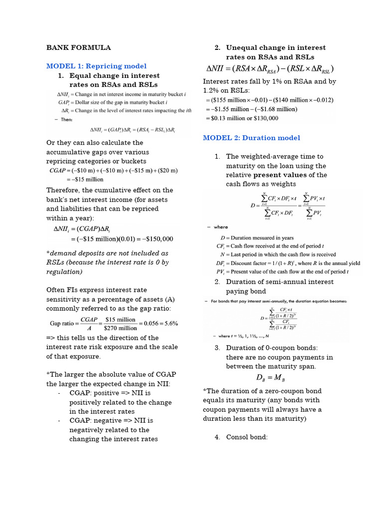 Bank Interest Rate Risk Models | PDF | Interest | Interest Rates