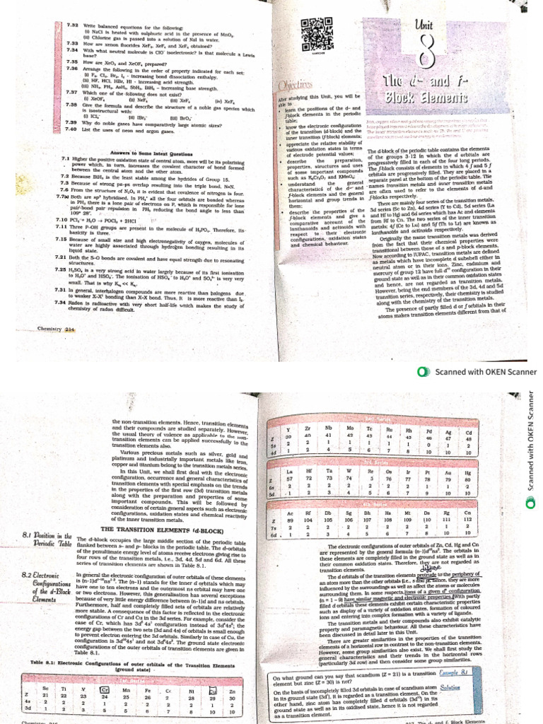D and F Block Notes | PDF