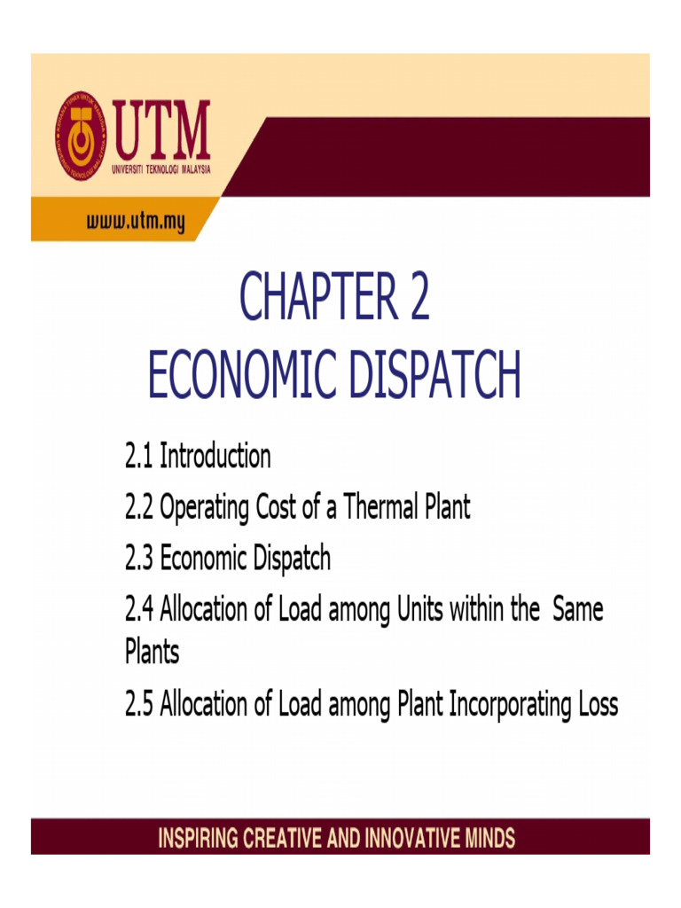 Economic Dispatch in Power Systems | PDF | Electric Power Transmission ...
