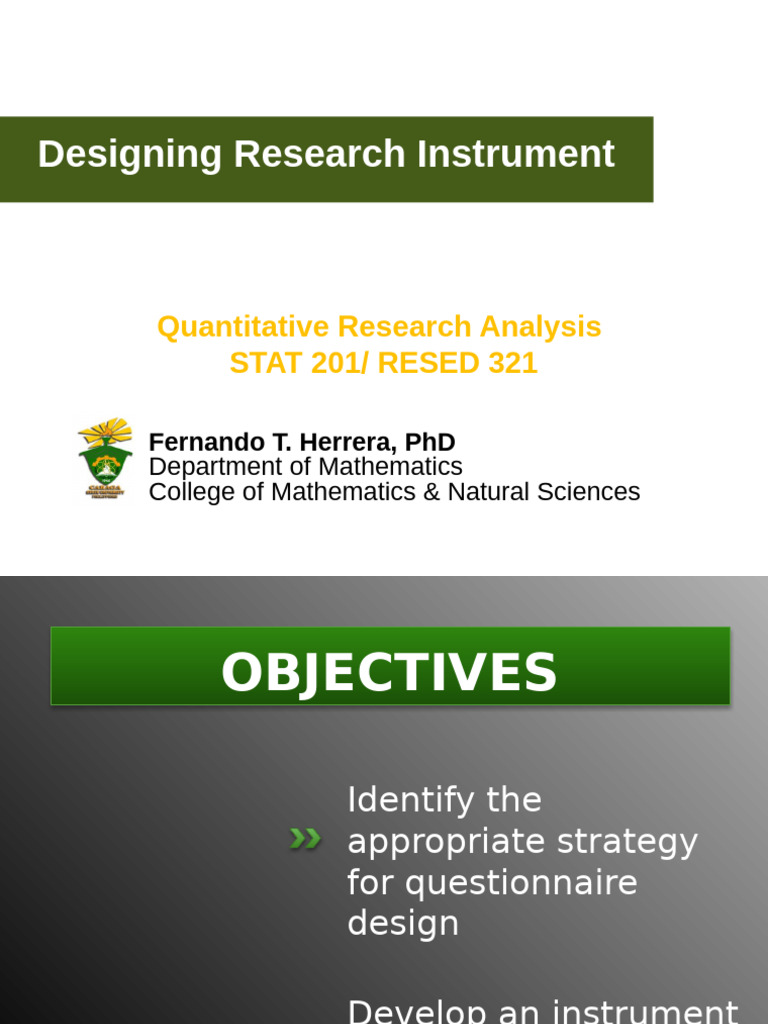 Questionnaire Design for Research Instruments | PDF | Cronbach's Alpha ...