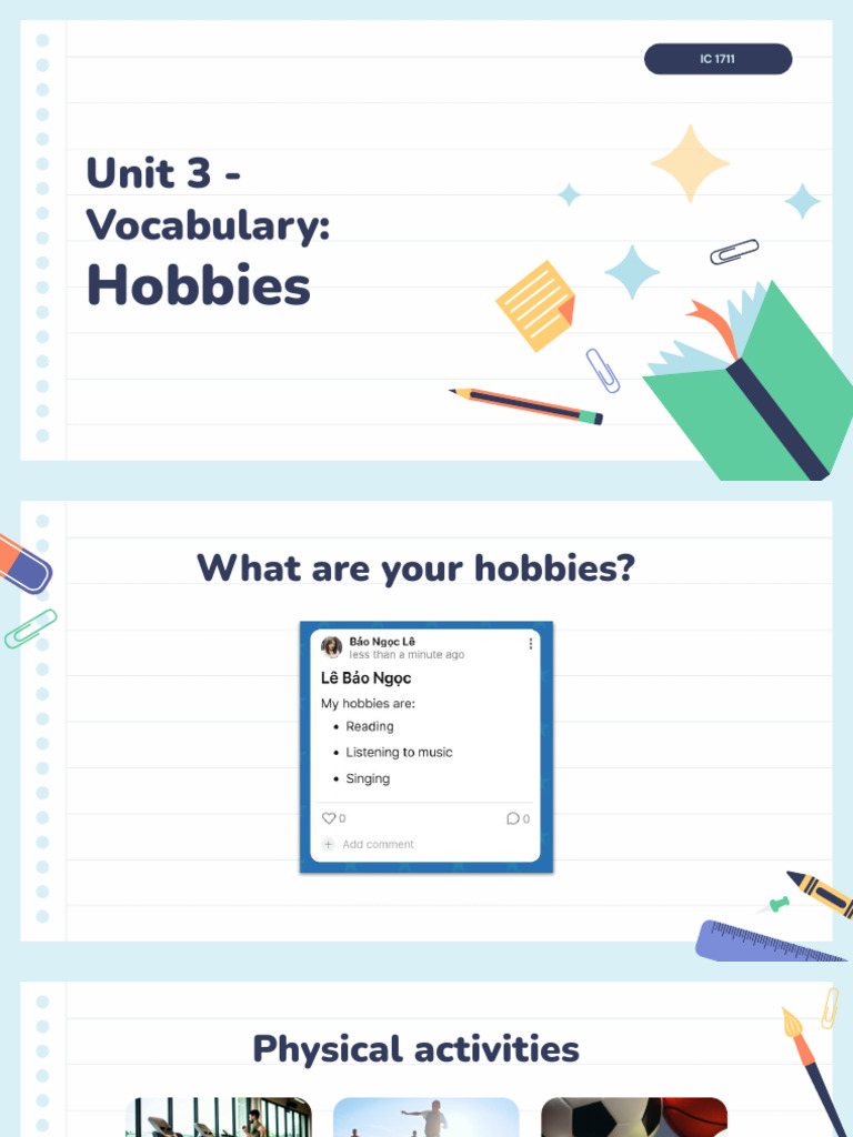 Unit 3 - Hobbies | PDF