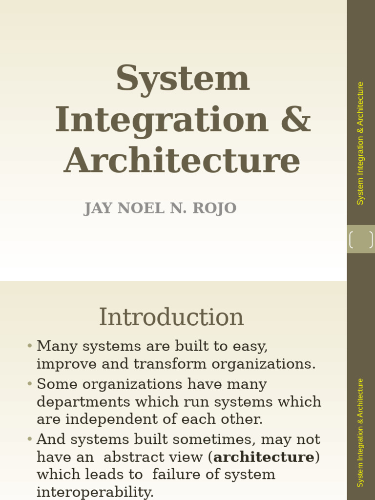 System Integration and Architecture Overview | PDF | Software ...