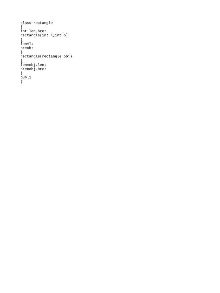 Class Rectangle Int Len | PDF