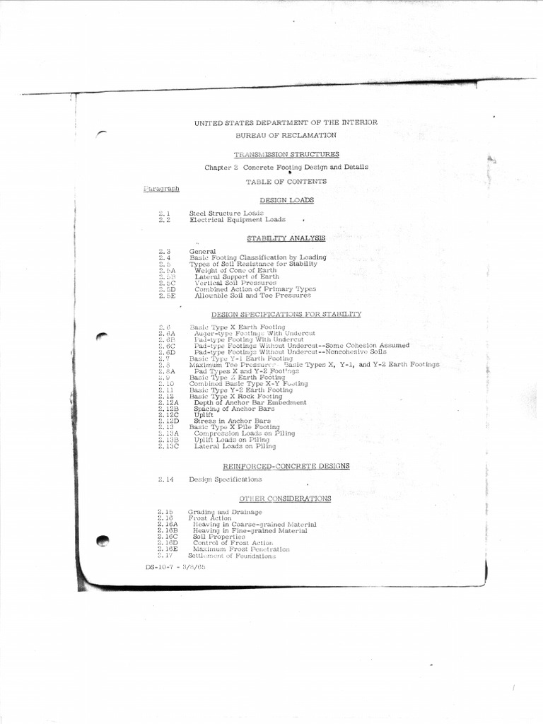 Bureau of Reclamation Design Standard No 10 Transmisison Structures ...