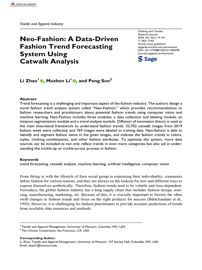 Neo-Fashion: AI Trend Forecasting System | PDF | Fashion | Image ...