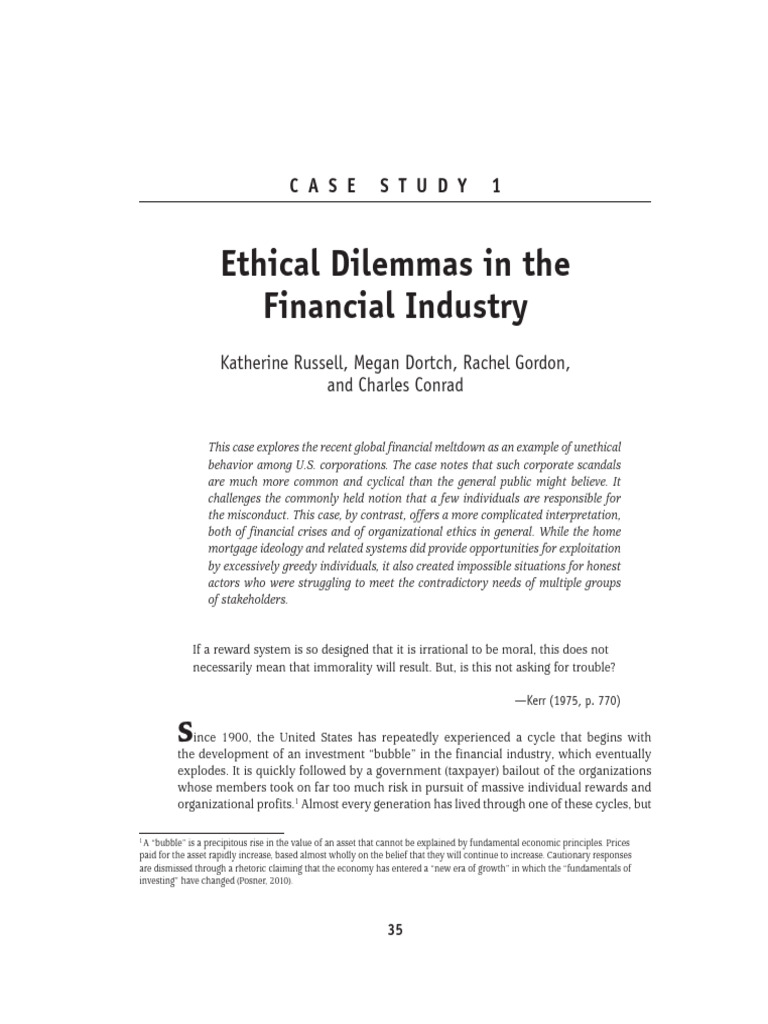 Case Study On Ethical Dilemma | PDF | Mortgages | Interest