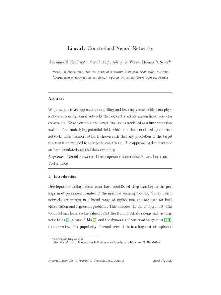 Constrained Neural Networks for Vector Fields | PDF | Fluid Dynamics ...