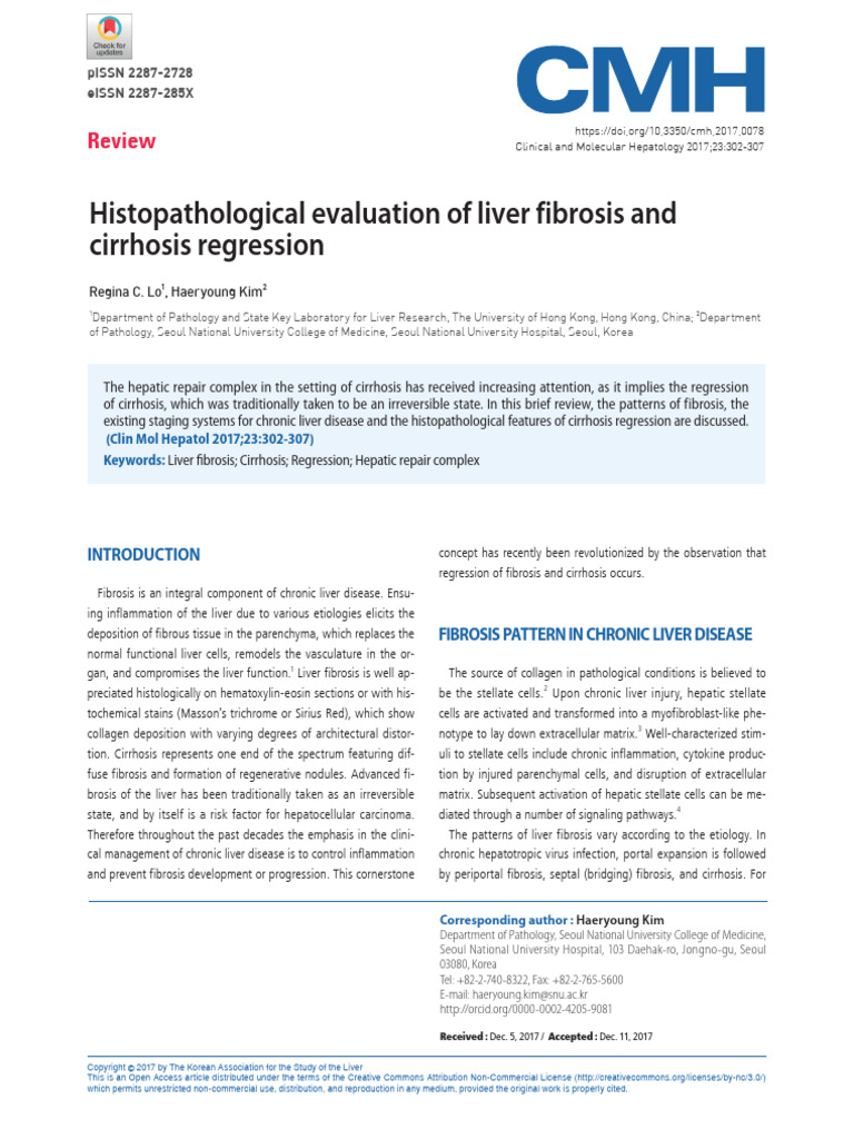 Histopathological Evaluation of Liver Fibrosis and | PDF | Cirrhosis ...