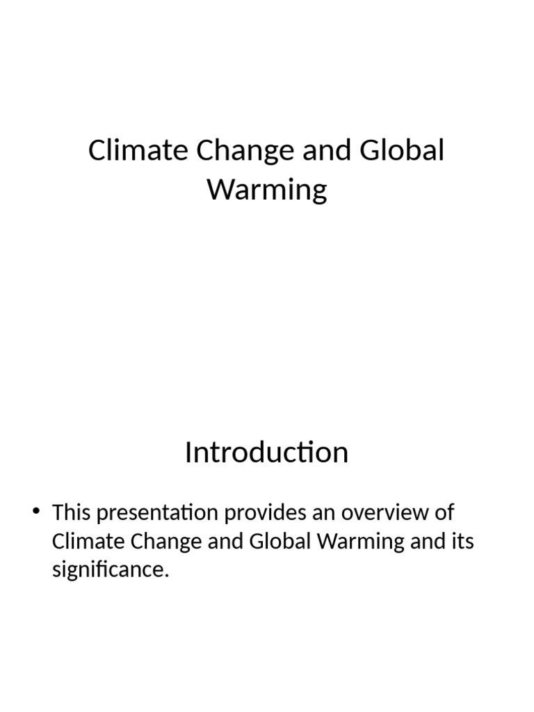 Climate Change and Global Warming | PDF