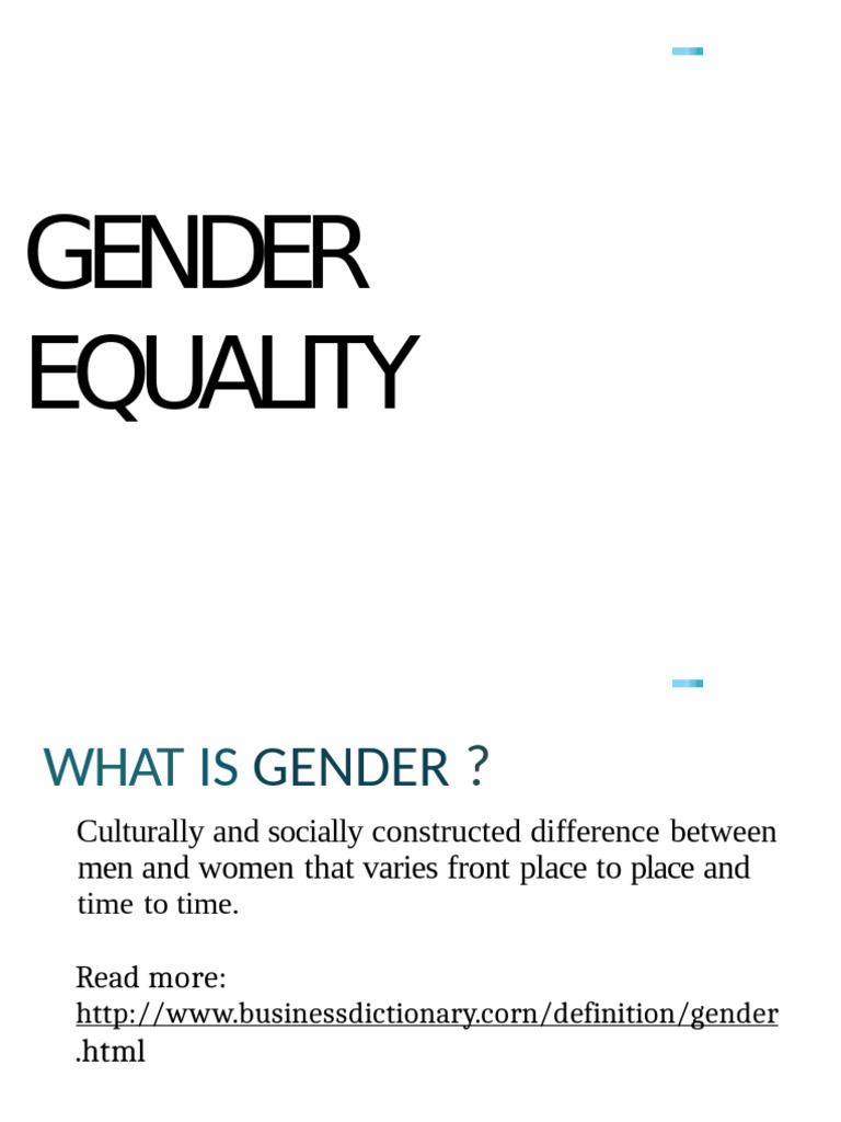 Understanding Gender Equality Concepts | PDF | Gender Pay Gap ...