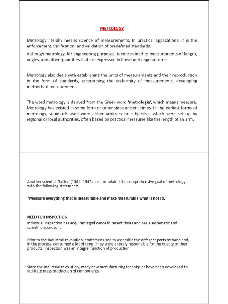 Understanding Metrology and Inspection | PDF | Accuracy And Precision ...