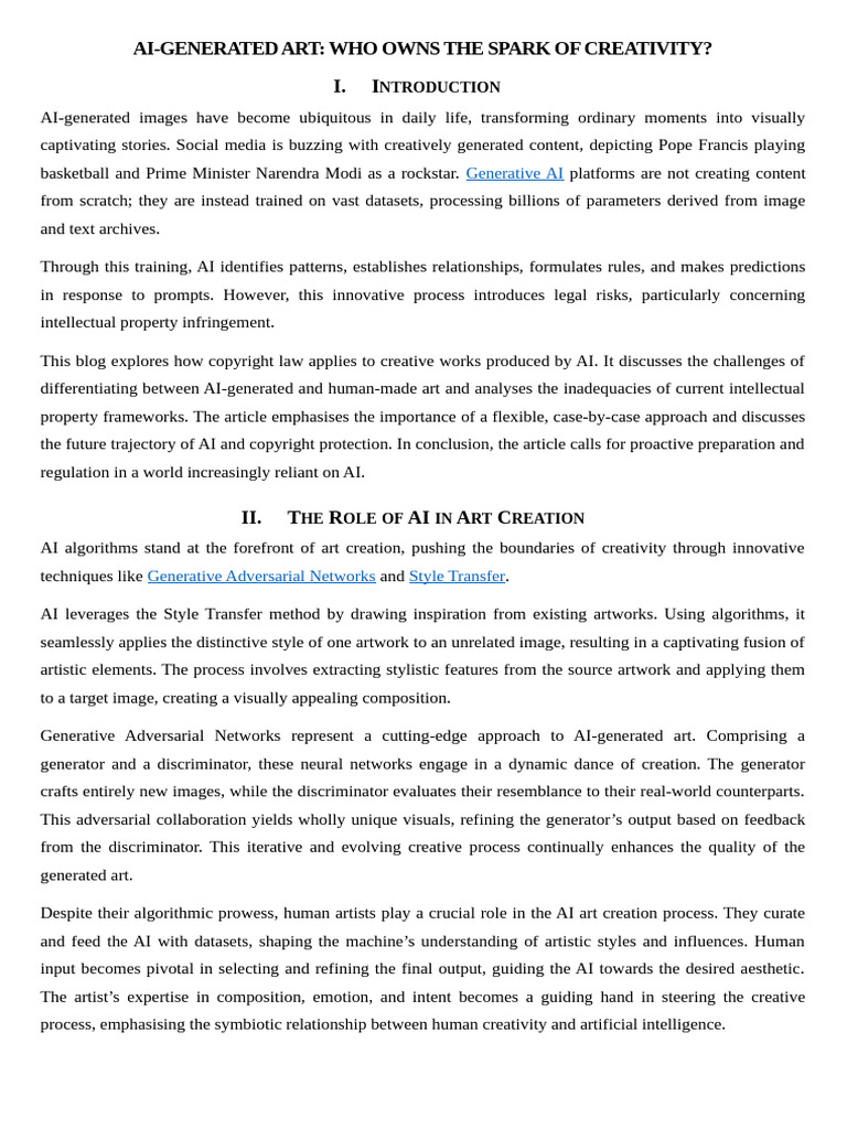 AI Art Ownership and Copyright Issues | PDF | Artificial Intelligence ...