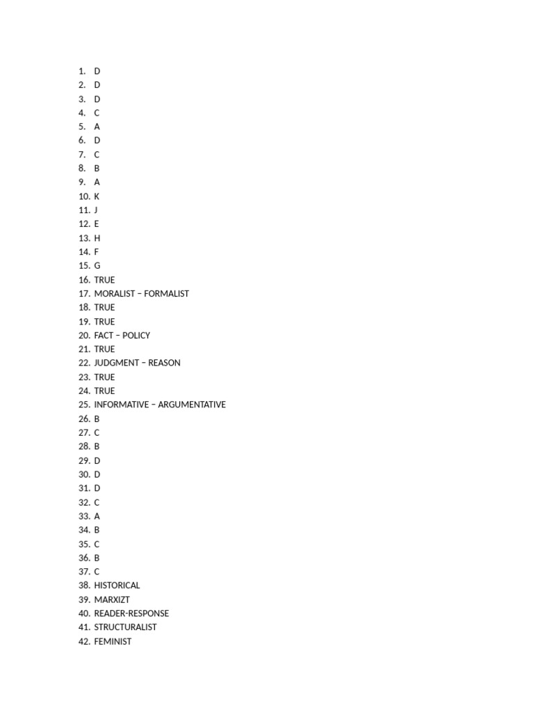 Document on Literary Theories and Judgments | PDF
