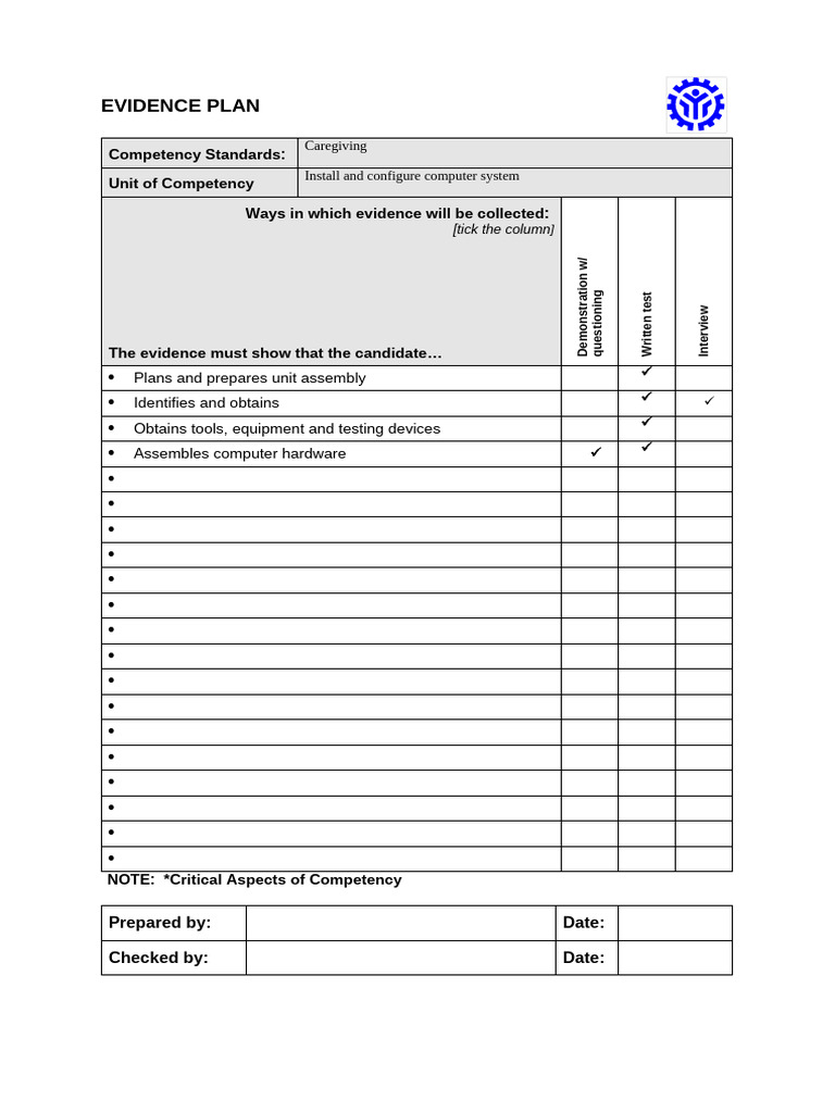 Evidence Plan for Computer Systems | PDF