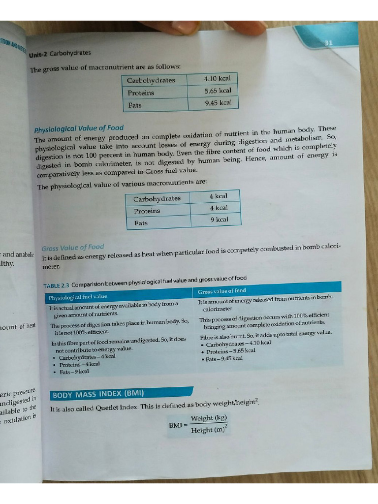 Nutrition Energy jyoti mam notes... | PDF