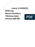 RITES Ltd letter to Sr.DGM R.Devaraj
