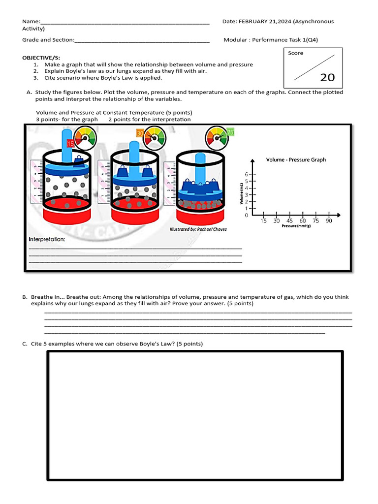 Boyle's Law and Lung Function Activity | PDF | Gases | Pressure
