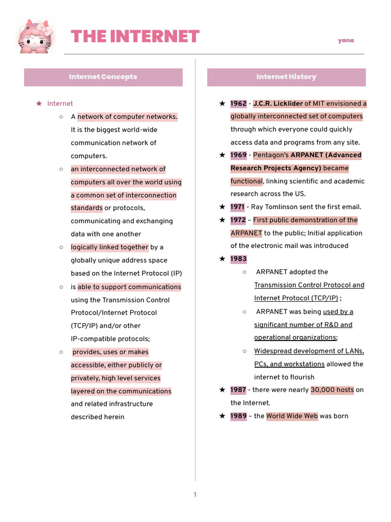 Overview of Internet Concepts and History | PDF | World Wide Web ...