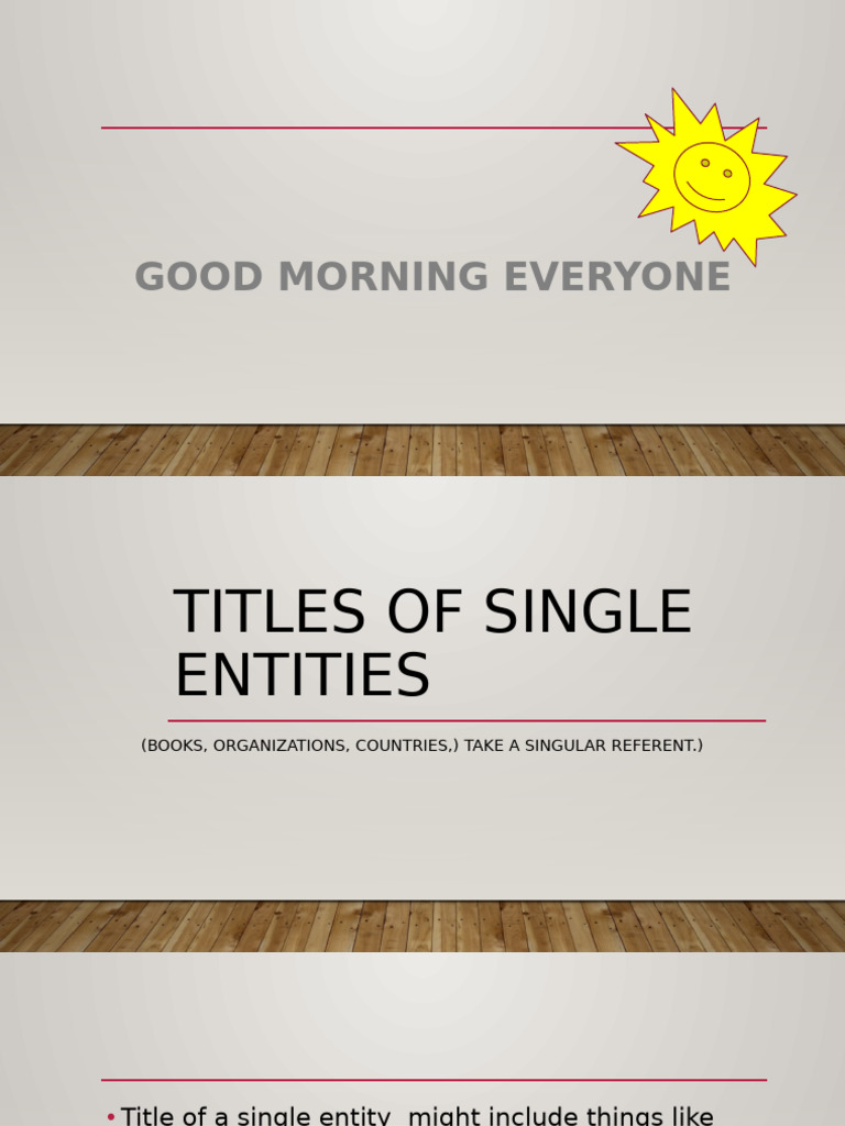 Singular Referents in Titles Explained | PDF