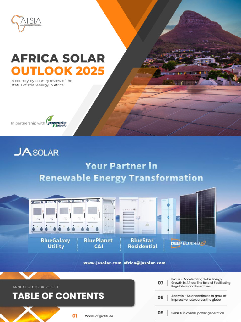 Africa Solar Outlook 2025 Report | PDF | Solar Power | Africa