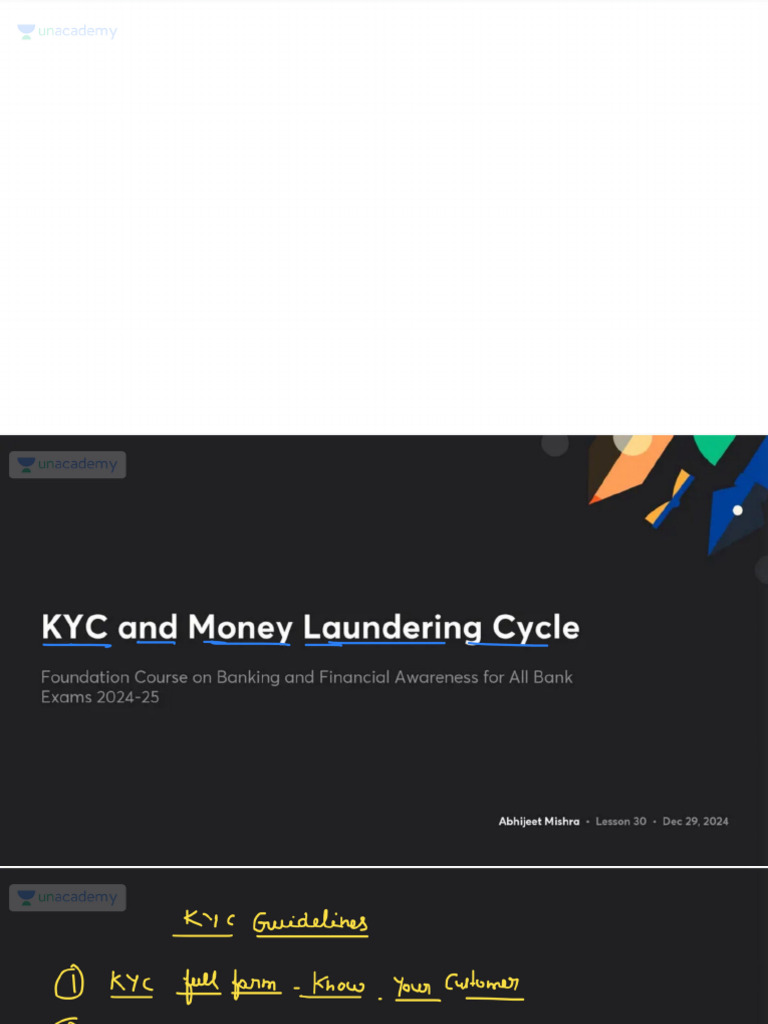 KYC and Money Laundering Cycle With Anno | PDF