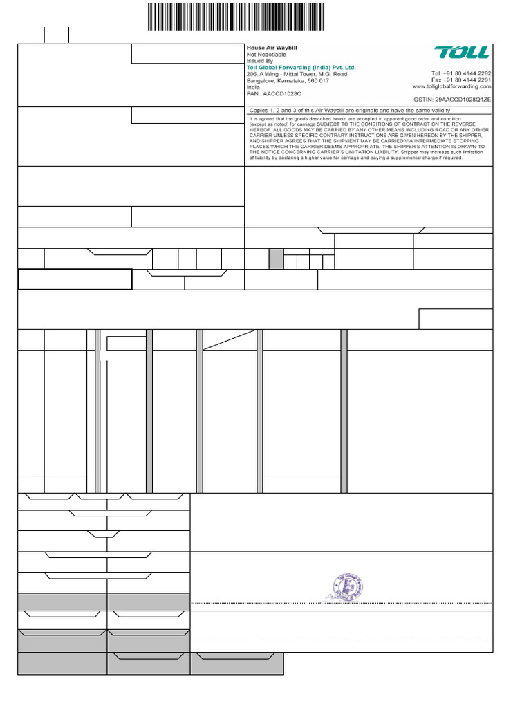 Original 3 - (For Shipper) - HAWB No - TBLR7001256 | PDF
