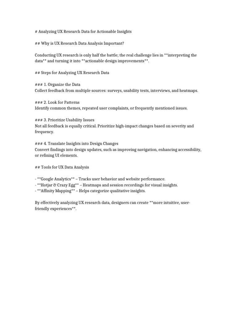 UX Research Data Analysis for Insights | PDF
