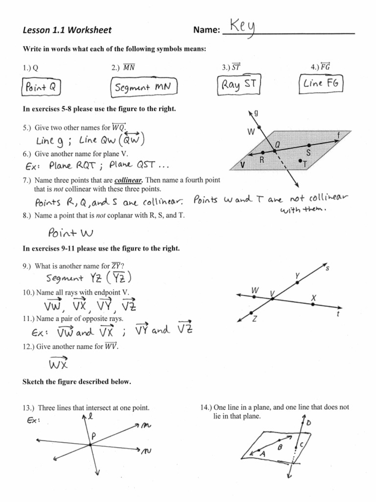 Worksheet - Lesson 1.1 Worksheet (Book Problems) (Answers) | PDF