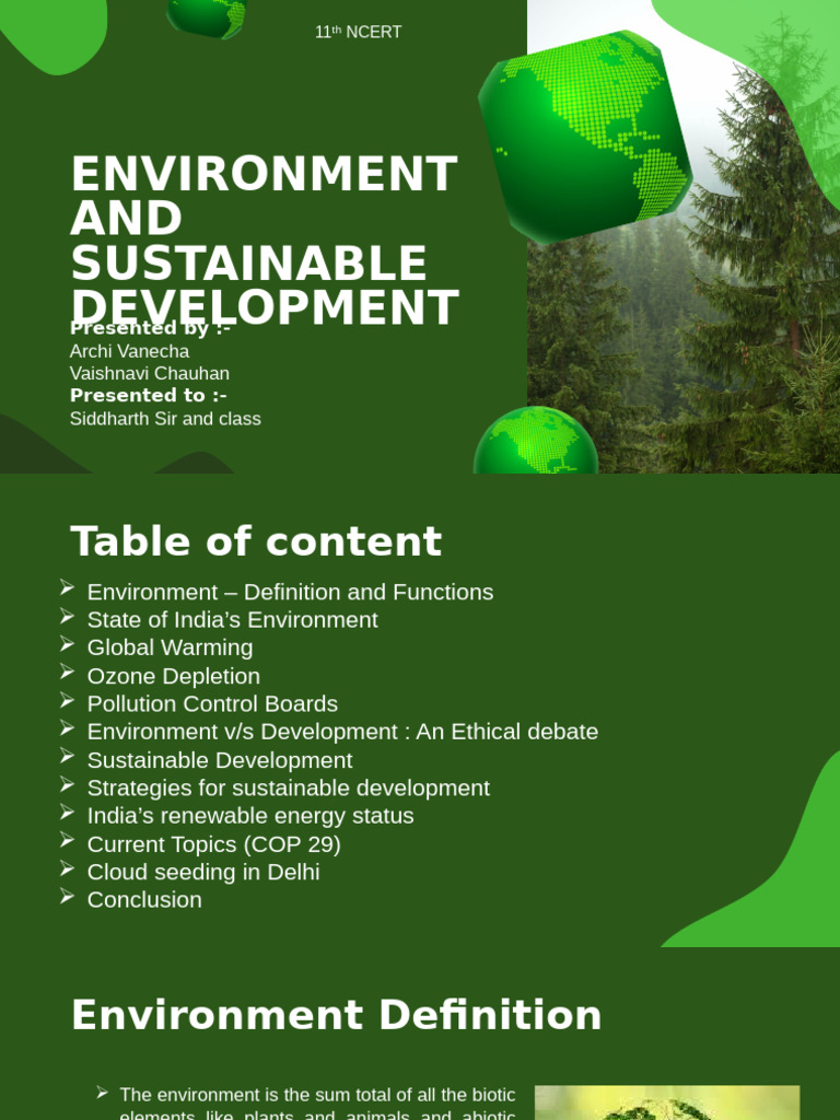 Environment and Sustianable Development | PDF | Ozone Depletion ...