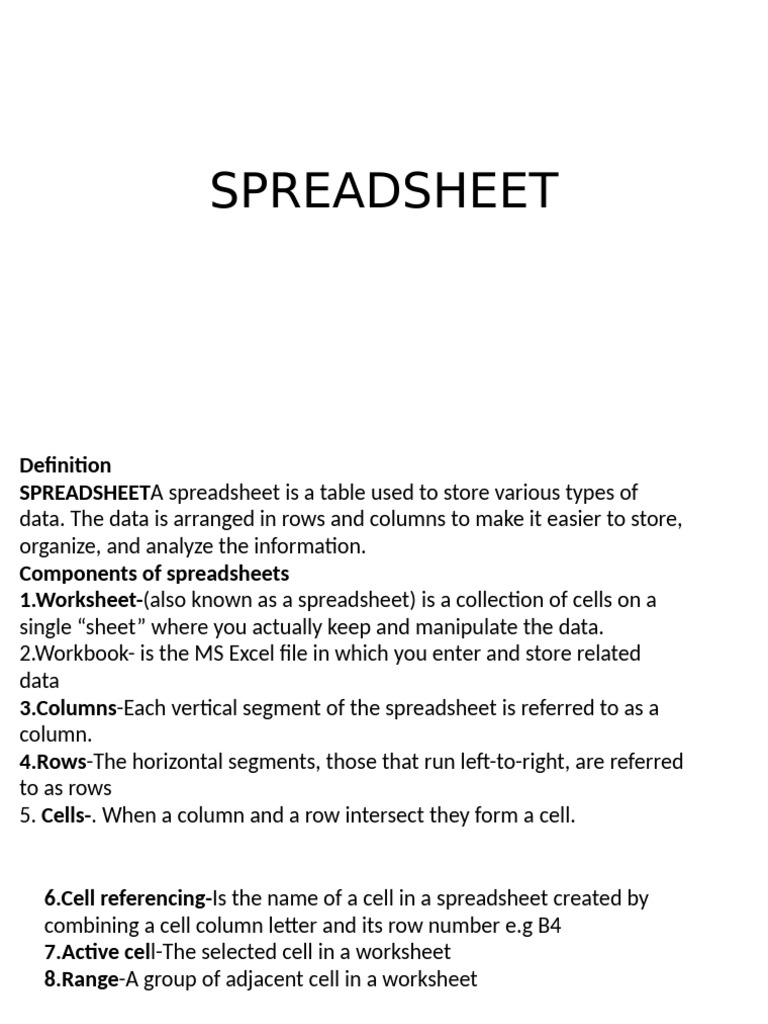 Understanding Spreadsheet Basics | PDF