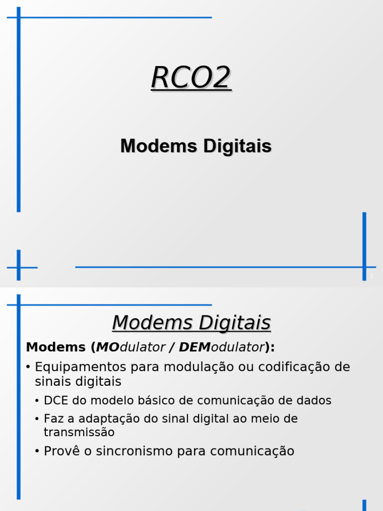 Modems Digitais: Funcionamento e Interfaces | PDF | Modem | Padrões de ...
