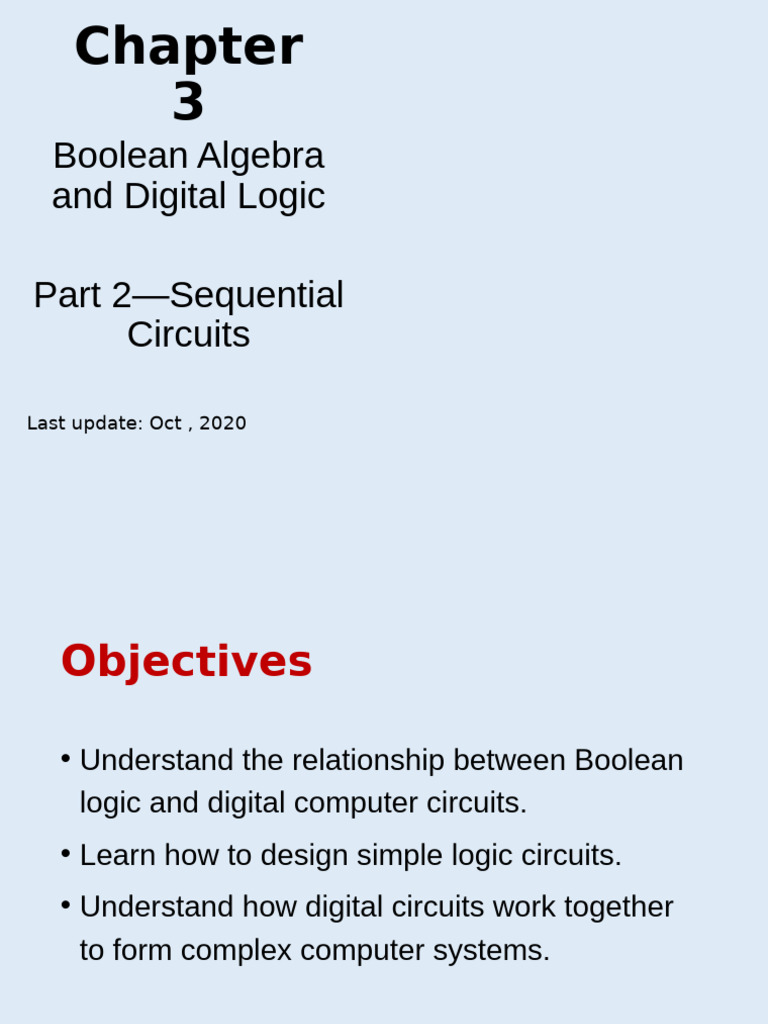 Sequential Circuits in Boolean Algebra | PDF | Digital Electronics ...