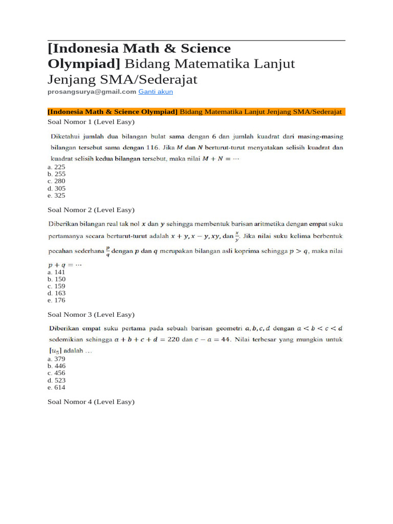 Indonesia Math | PDF
