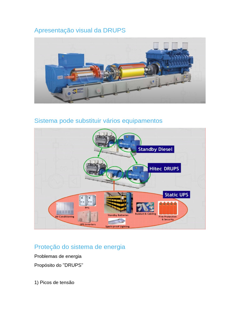 Sistema DRUPS: Solução Energética Eficiente | PDF