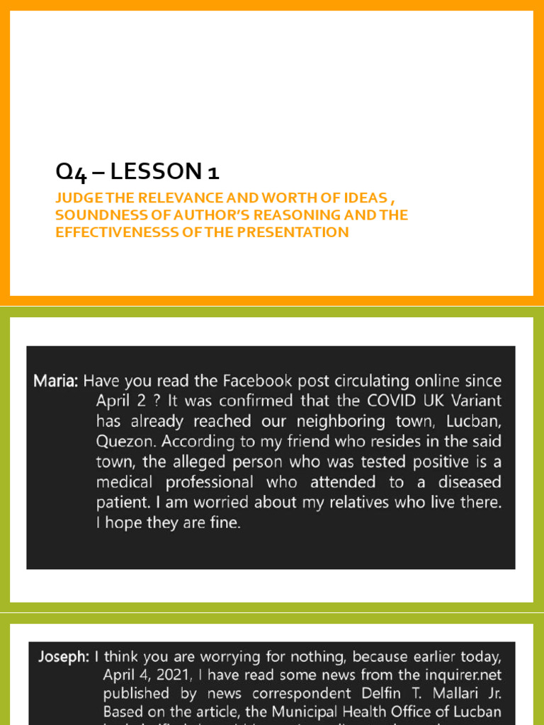 Lesson 1 Authors Validity And Soundness Of Material Presented Pdf