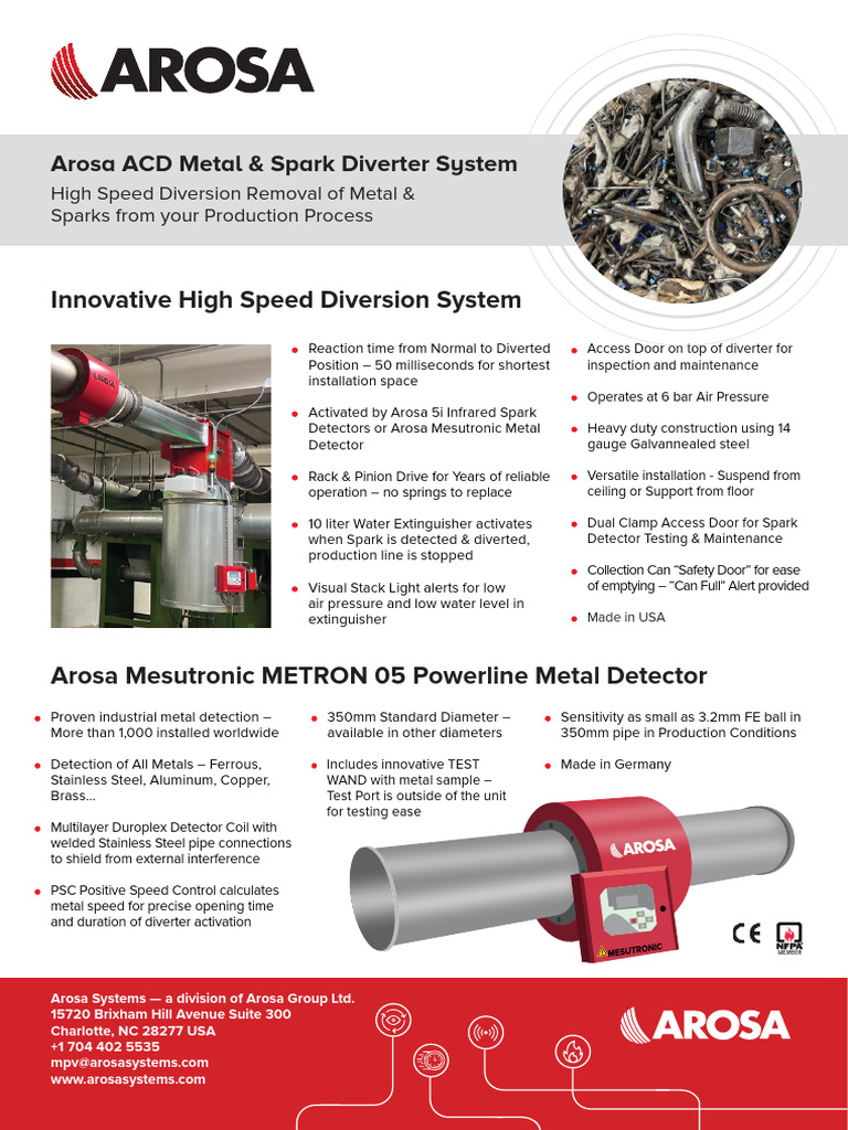 Arosa Combination Diverter ACD A4 Low Res | PDF | Pipe (Fluid ...