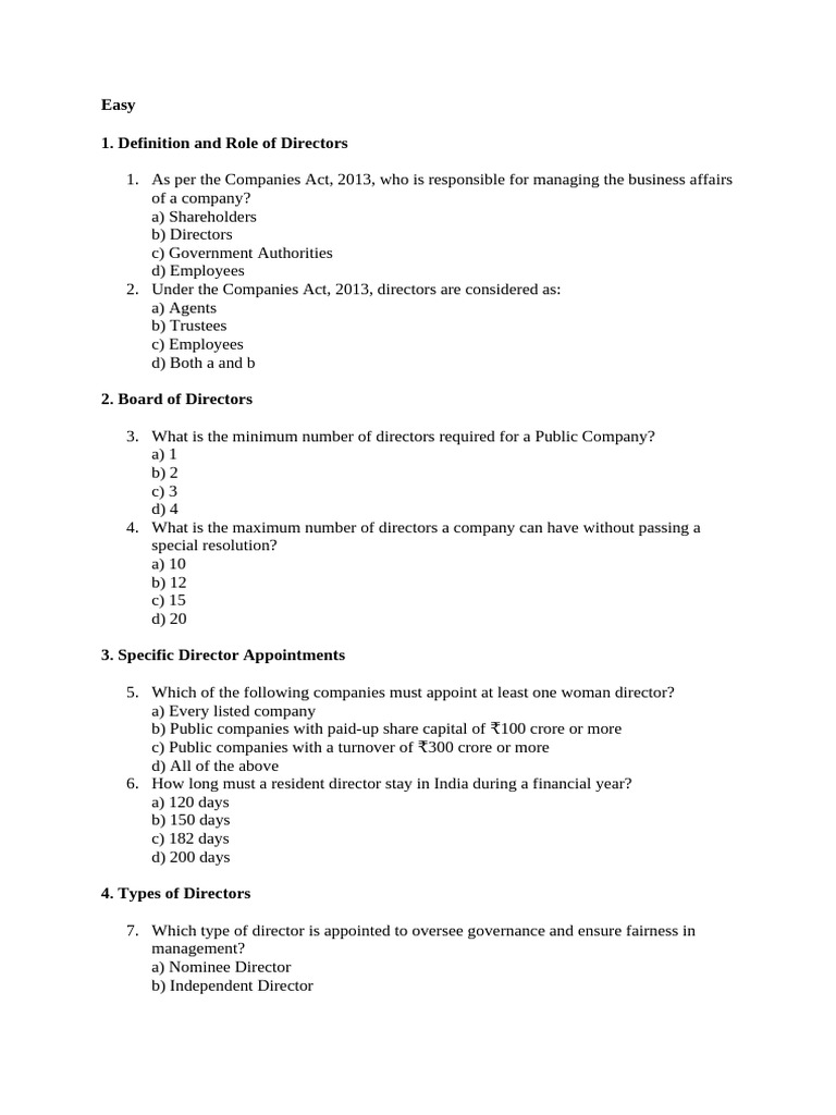Appointments and Roles of Directors | PDF | Board Of Directors ...