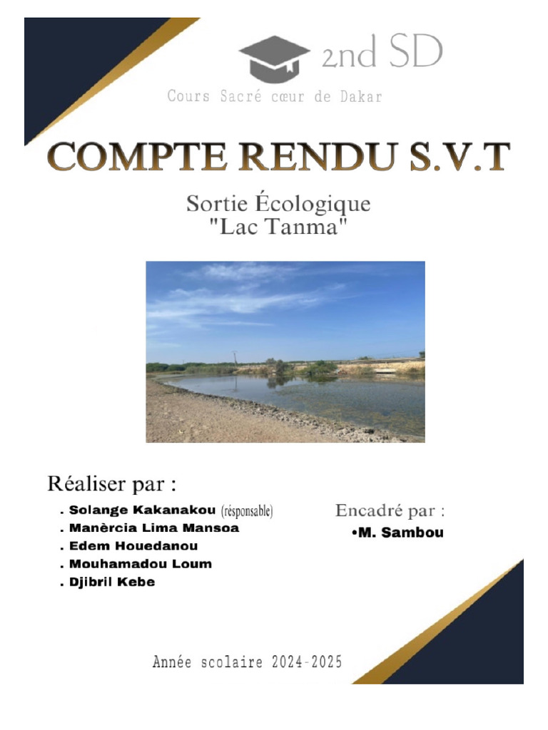 Étude écologique du lac Tamna | PDF | Sol (pédologie) | Eutrophisation