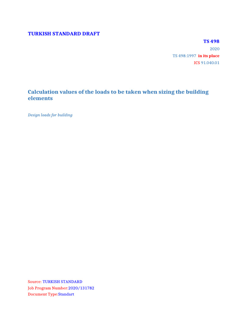 TS 498:2020 Building Load Standards | PDF | Real Estate | Building ...