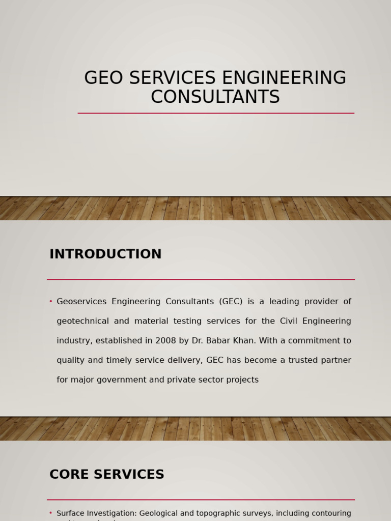 Geoservices Engineering Consultants Overview | PDF